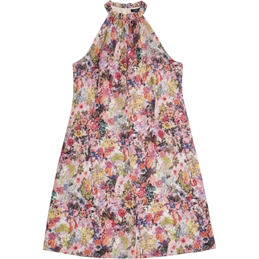 Be by Chetta B floral sheath halter dress vibrant multicolor floral chiffon 18